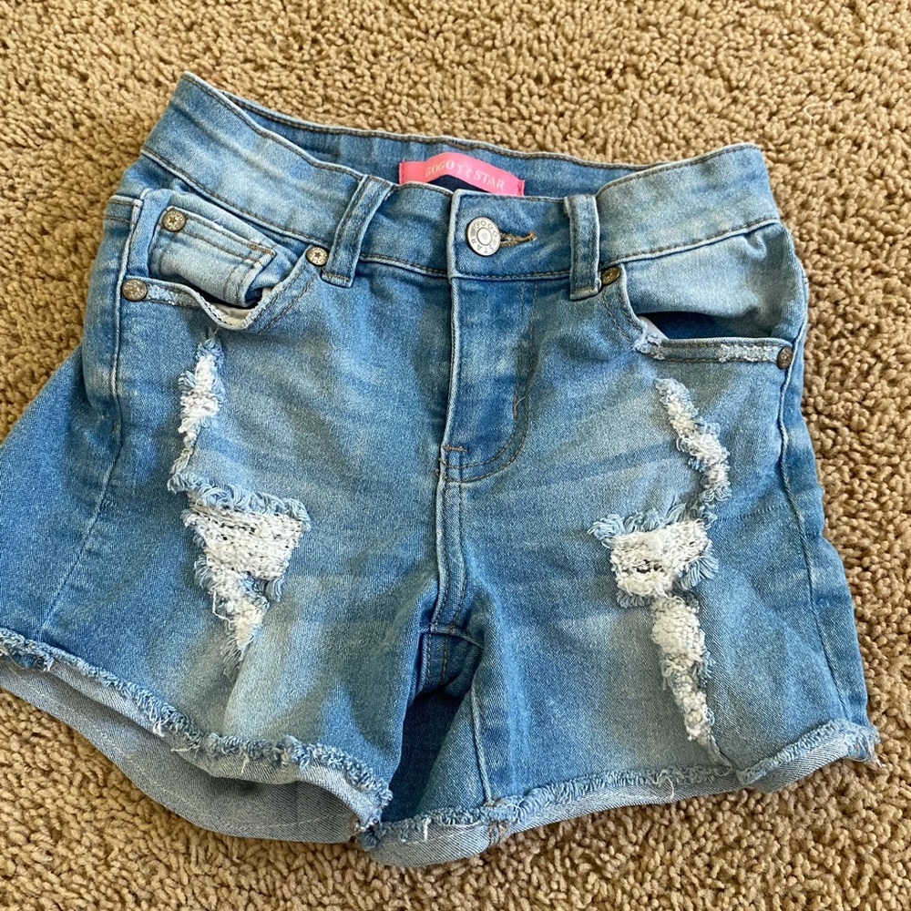 Ripped jean shorts distress Go Go Star